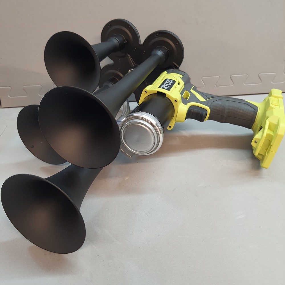 Ryobi Train Air Horn + Long Range (2000 ft) Remote Control 18v Quad Drill Impact