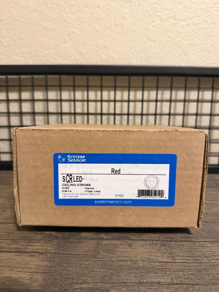 System Sensor SCRLED Series Ceiling Mount Strobe with LED, FIRE Label, Red NEW!