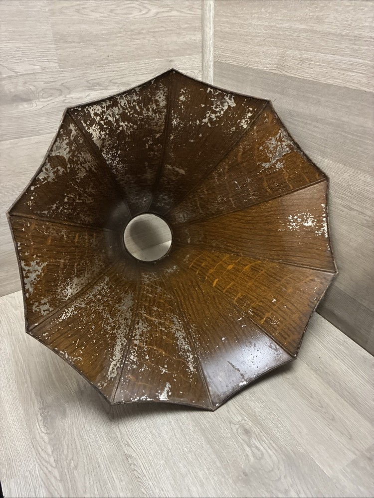 EDISON PHONOGRAPH CYGNET HORN GRAIN PAINTED BELL SECTION