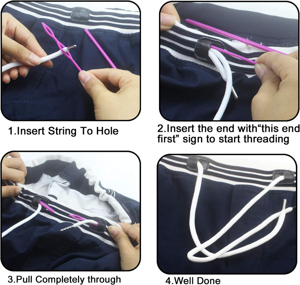 8 Pieces Drawstring Cords Replacement Drawstrings with Easy Threaders for Swe...