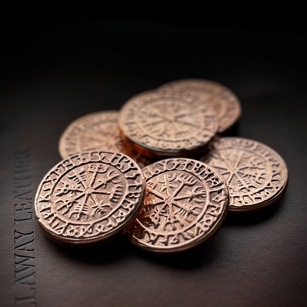VIKING RUNIC COMPASS (Vegvisir) - Graphite Coin Mold