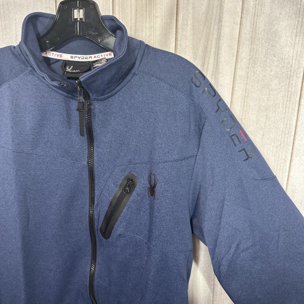 Spyder Jacket Mens Medium Blue Full Zip Active