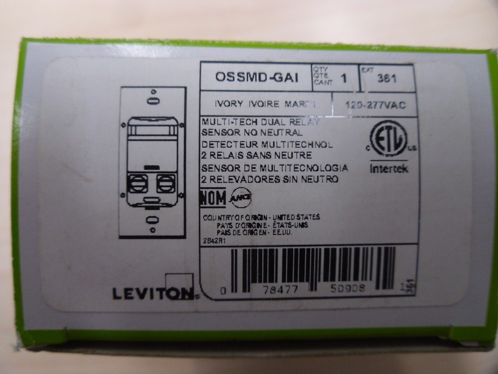 Leviton OSSMD-GAI Occupancy Sensor Photocell LED 791DU1 Ivory   E3