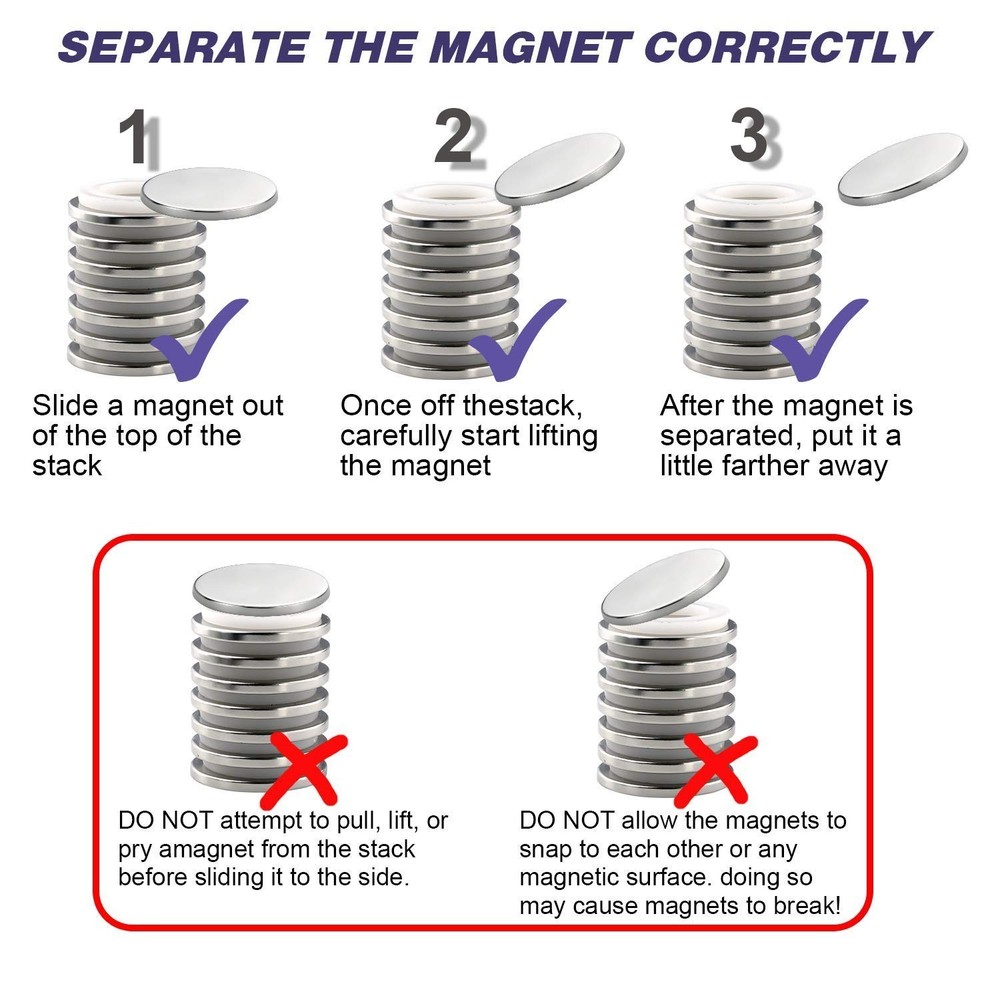Durable Double-Sided Adhesive Neodymium Magnets - 17 lb Pull Force, 2 Pack