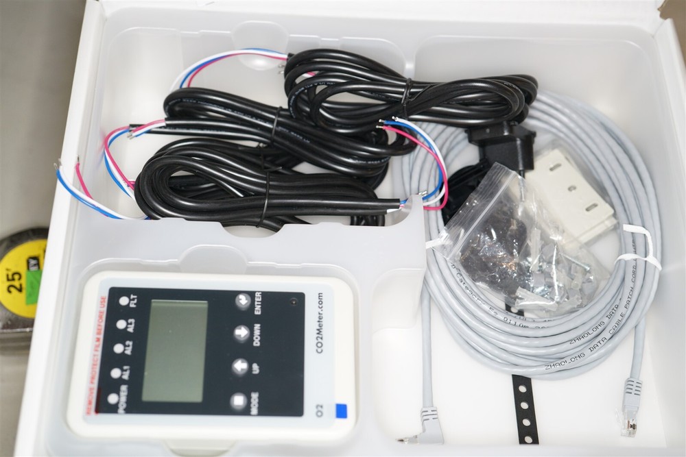 CO2Meter RAD-0002 Remote Display Unit (no SEU Main Unit), Cables, Mount Bracket