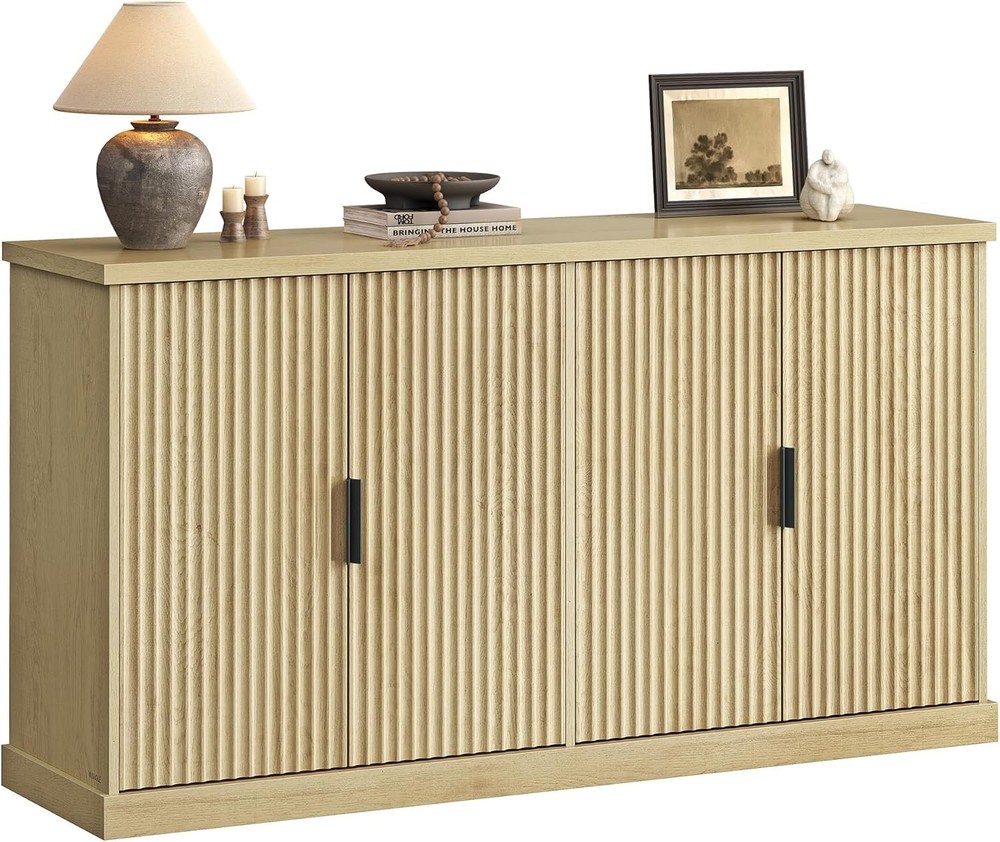 MAXE Collection Buffet Cabinet Fluted Console Cabinet Sideboard W/ Adjustable