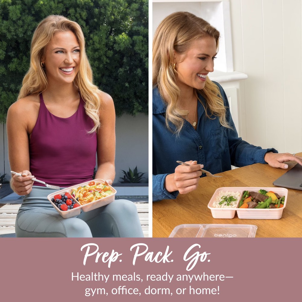 Bentgo Prep - 20-Piece 2-Compartment Reusable Meal Prep Containers with Lids