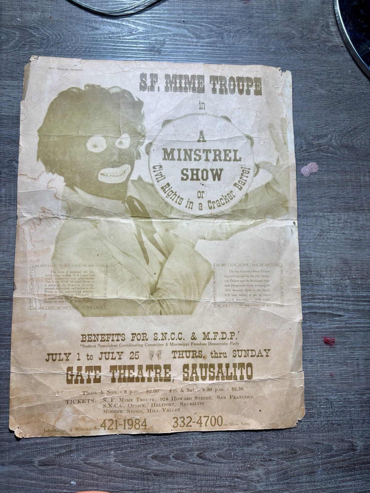 bill graham Presents A Minstrel Show Civil Rights In a Cracker Barrel Original