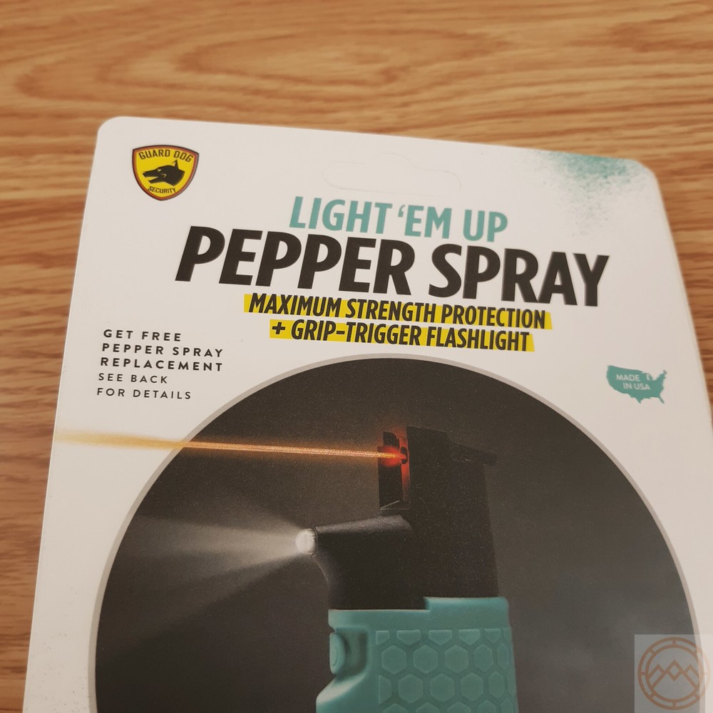 Guard Dog Light-Em Up Pepper Spray Flashlight Combo With Ring Max Strength 16ft