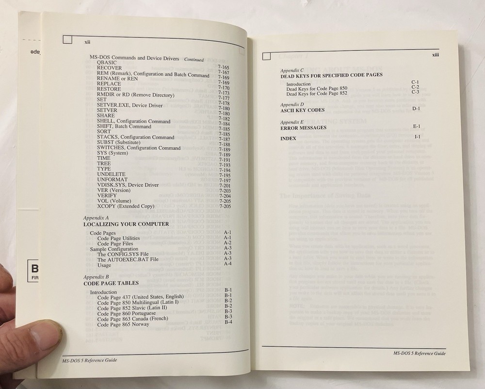 MS-DOS Version 5 Reference Guide Compaq Vintage Softcover User Manual PC DOS VG