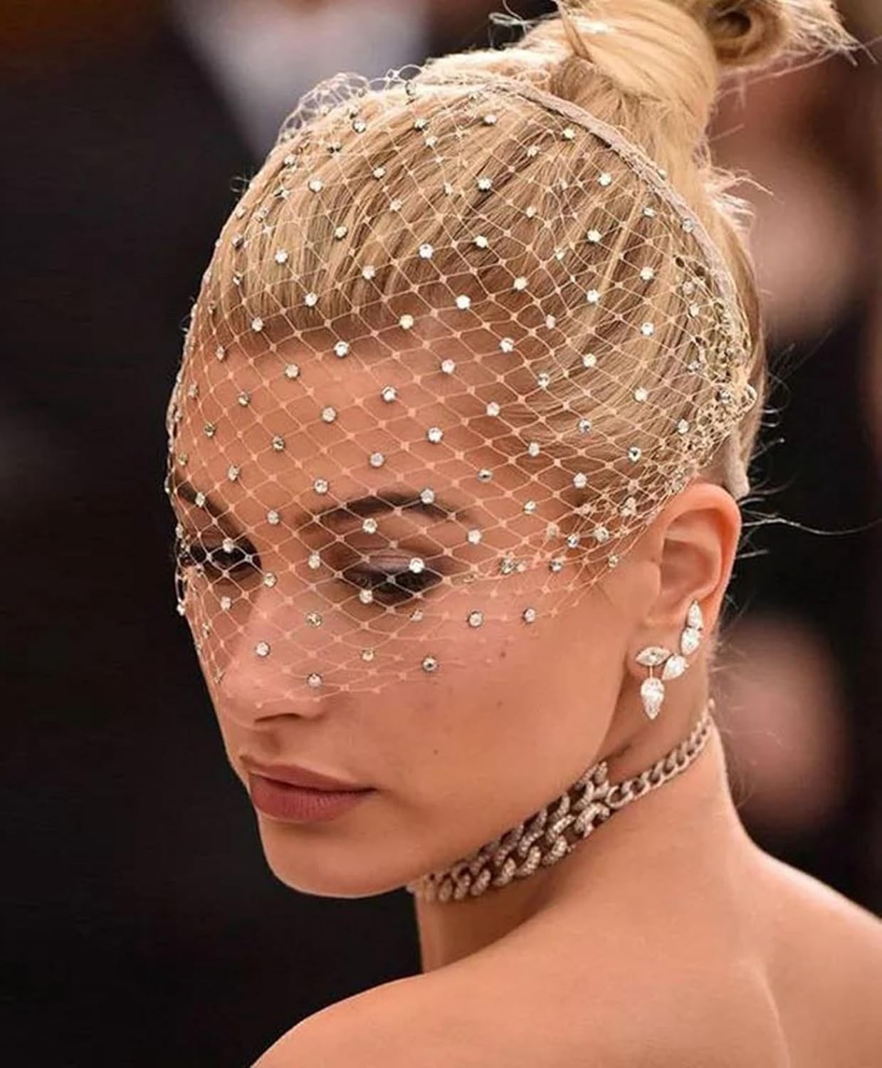 Vintage 1920s Women's Fascinator Hat with Mesh Veil for Weddings & Tea Parties