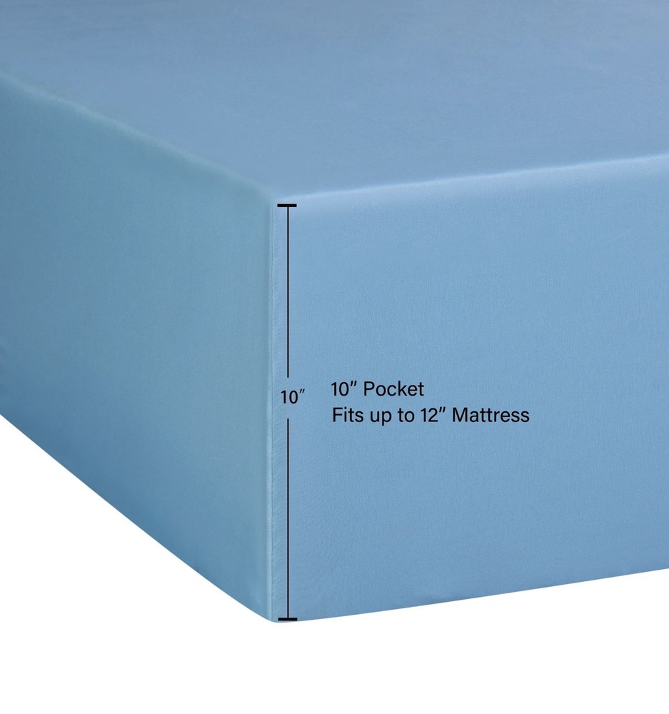 Mainstays Basic Value Microfiber Bed Sheet Set, Light Blue, Twin, 3 Piece