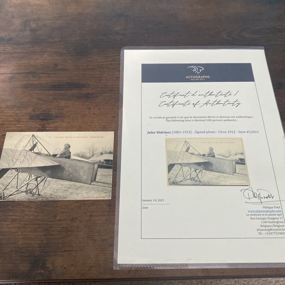 Jules Vedrines Signed Postcard