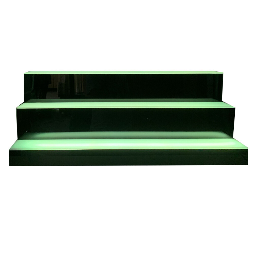 31in 3-Tier 7 Colored LED Back Bar Liquor Display Bar Wine Bottle Display Stands