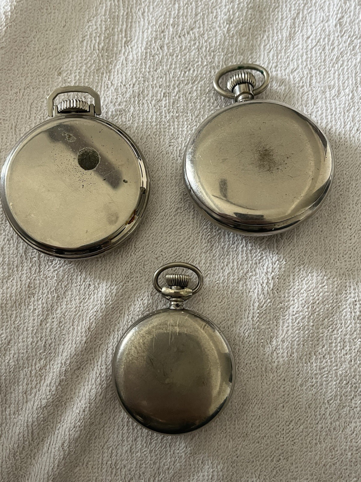 Vintage x3 Pocket Watch Lot: The Elm City, Westclox Pocket Ben, Ingersoll Midget