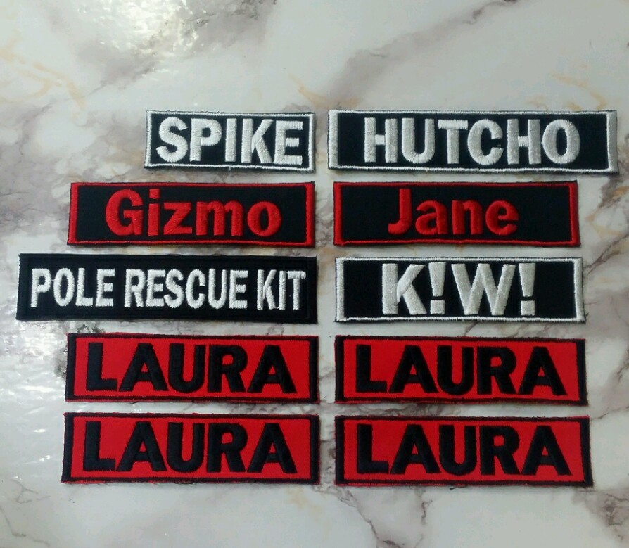 CUSTOM Name Patch | Sew on Embroidered Kids Patch | Dog Tag | Personalised Patch