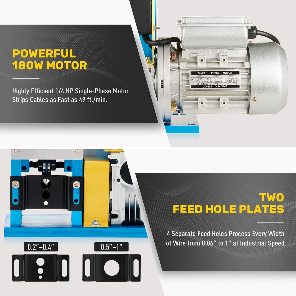 CREWORKS Wire Stripping Machine Copper Cable Peeling Stripper Metal Recycle Tool