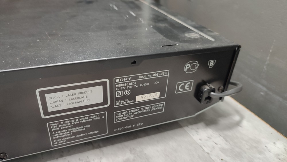 Sony Minidisc Deck MDS-JE510