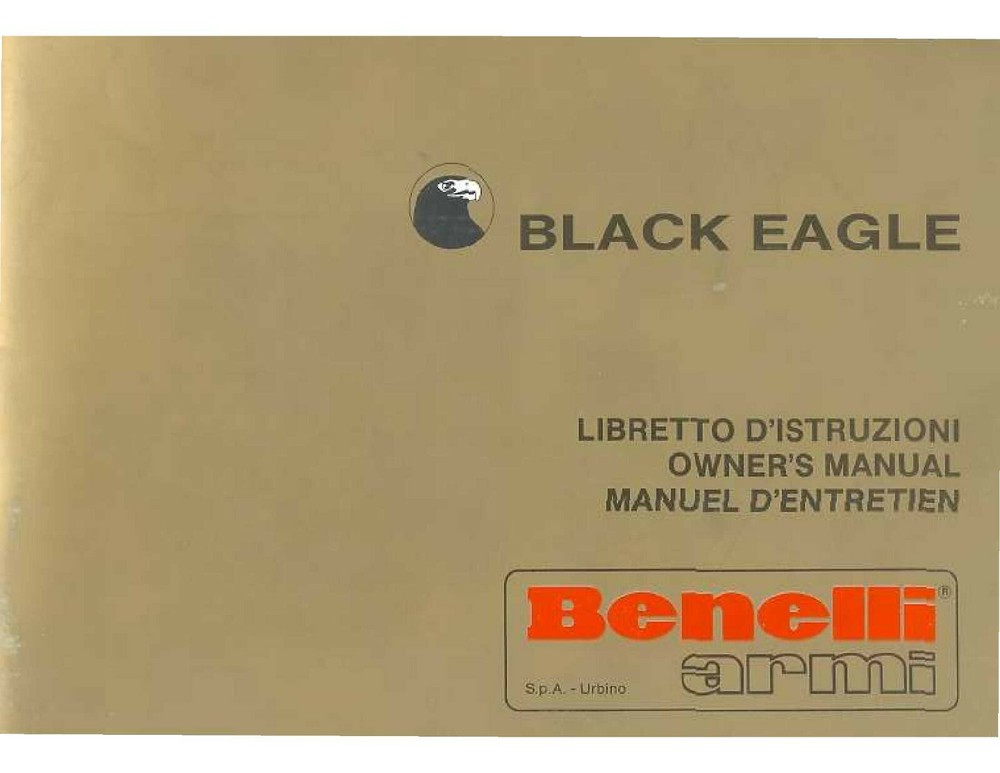 Benelli Black Eagle Shotgun Manual  - NEW Comb Bound Copy