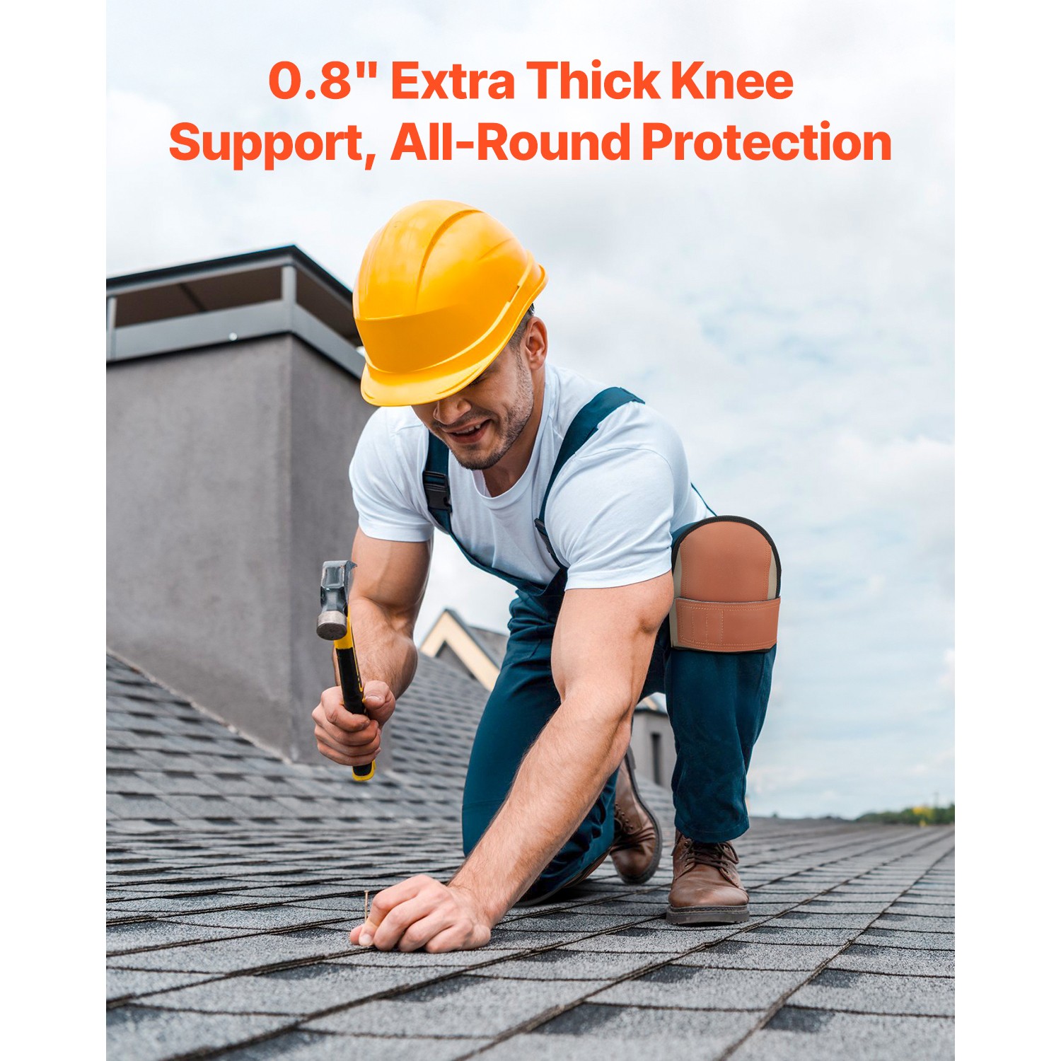 Knee Pads for Work Durable Leather Construction Pads Washable Extra Thick