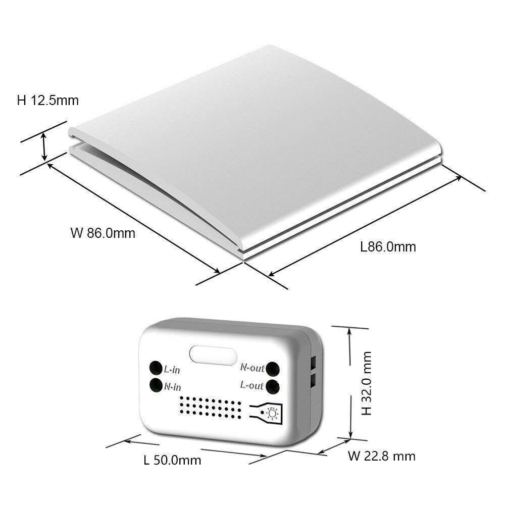 5 pcs Self-generating electricity Wireless remote control light switch 1-on-2