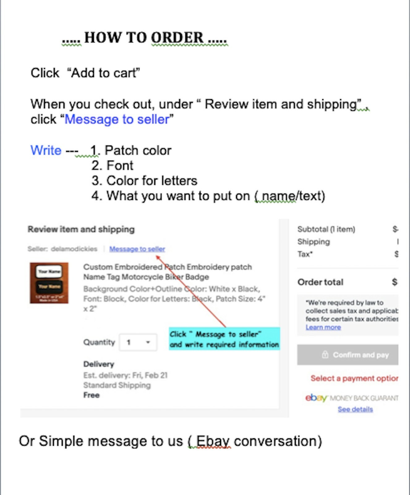IRON-ON Custom Embroidered Name Patch, Name Tag,Name Badge Rectangular 1.5"x3.5"