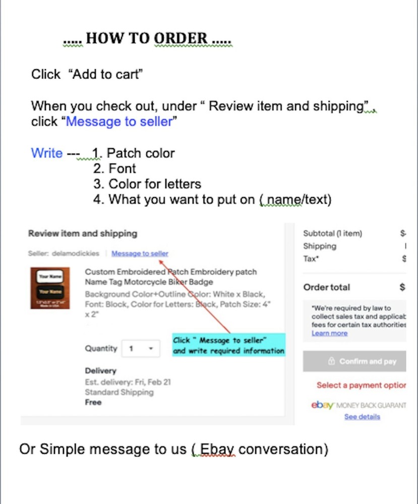 IRON-On Custom Embroidered Name Patch, Name Tag, Name Badge Rectangular 2"x4"