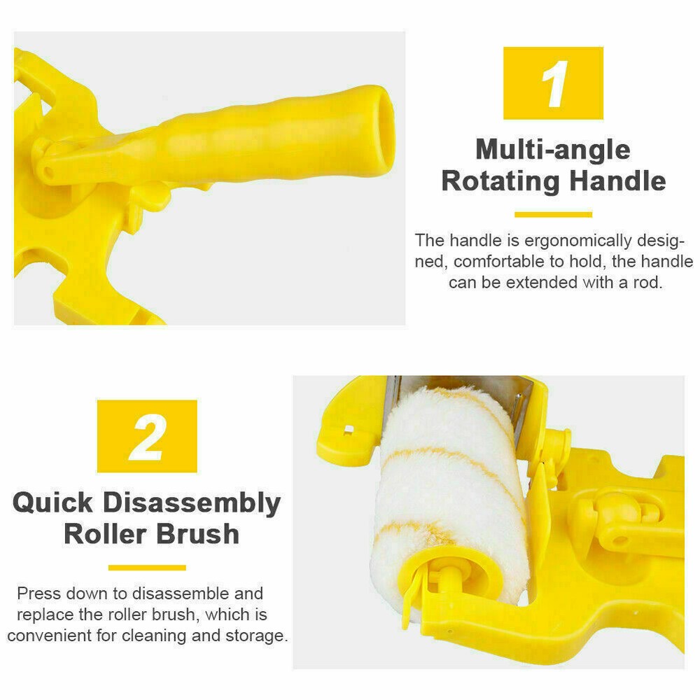 Multifunctional Clean-Cut Paint Edger Roller Brush Safe Tool Wall Corner Ceiling