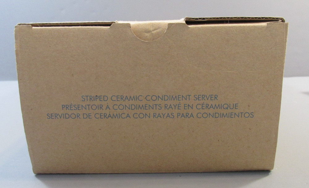 2014 Avon Striped Ceramic Condiment Server - 4 Sections