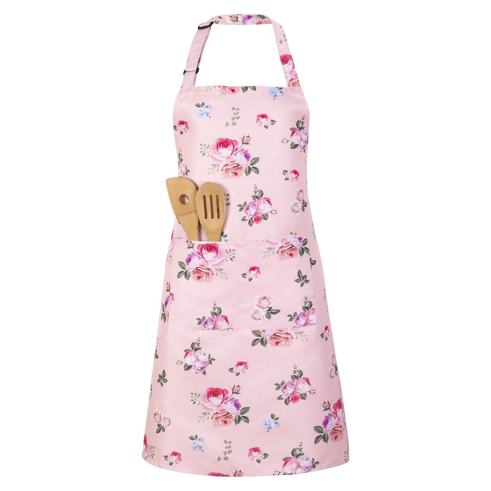 Floral Apron for Women, Adjustable Kitchen Aprons with 2 Pockets Vintage Cute...