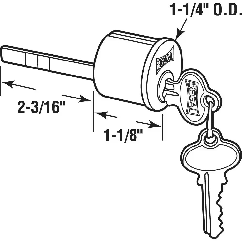 Replacement Deadbolt Cylinder in Brushed Brass Finish