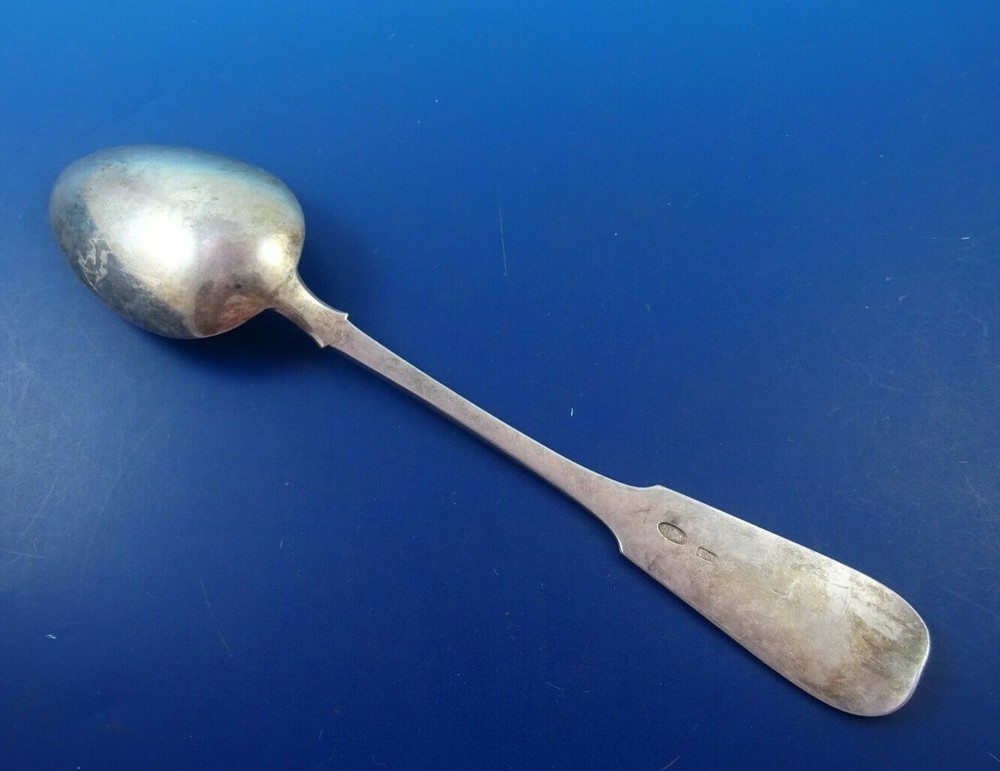 2 Antique Russian 84 Silver Spoons Fiddle Pattern (#4020)