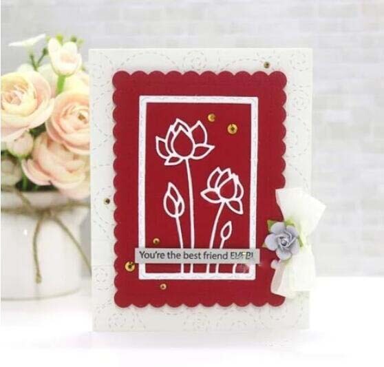 Metal Cutting Dies Flowers Rectangular Scrapbooking Frame Paper Craft Stencils