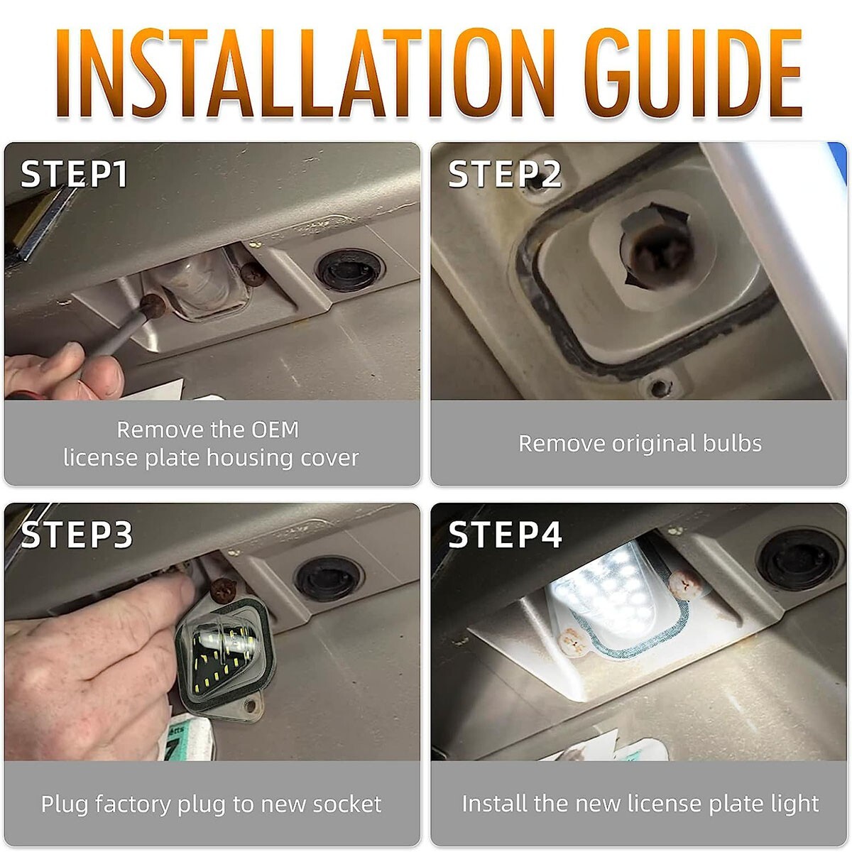 LED License Plate Tag Lights Kit For 2007-2014 Suburban Tahoe Yukon Escalade ESV