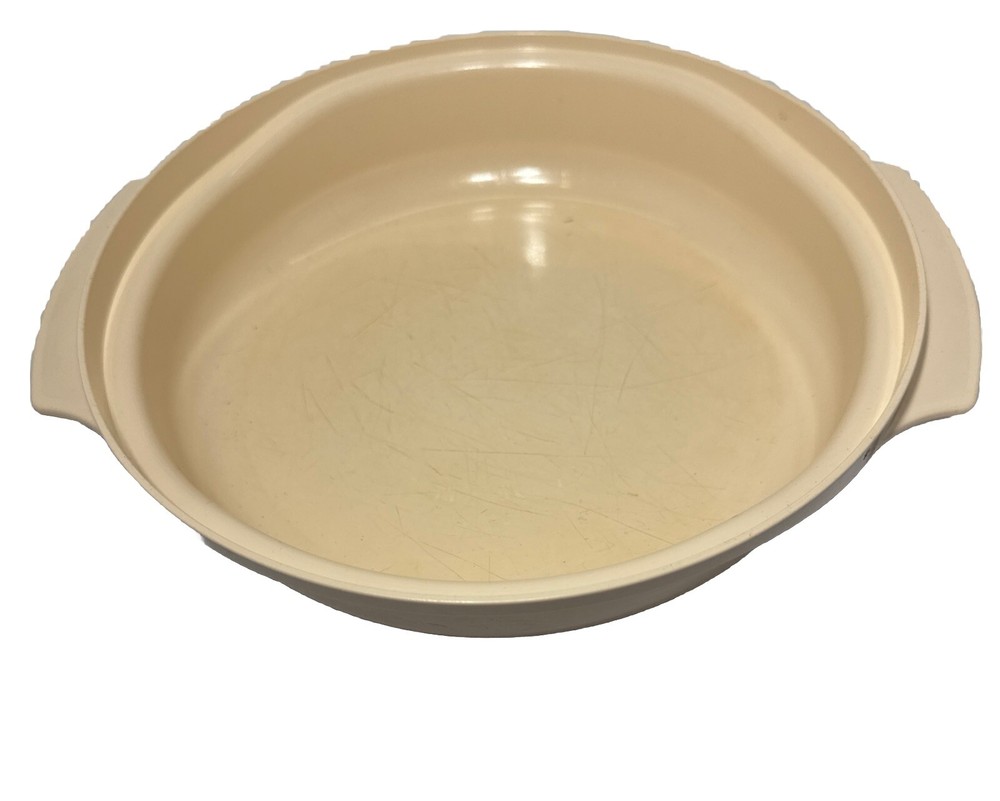 Vintage 4 Piece Tupperware Microwave Stackable Cooker Steamer almond