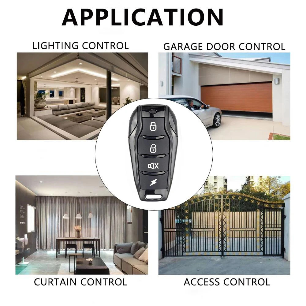 4-Button 433MHz Clone Remote Control Copy Function RF Transmitter Duplicator