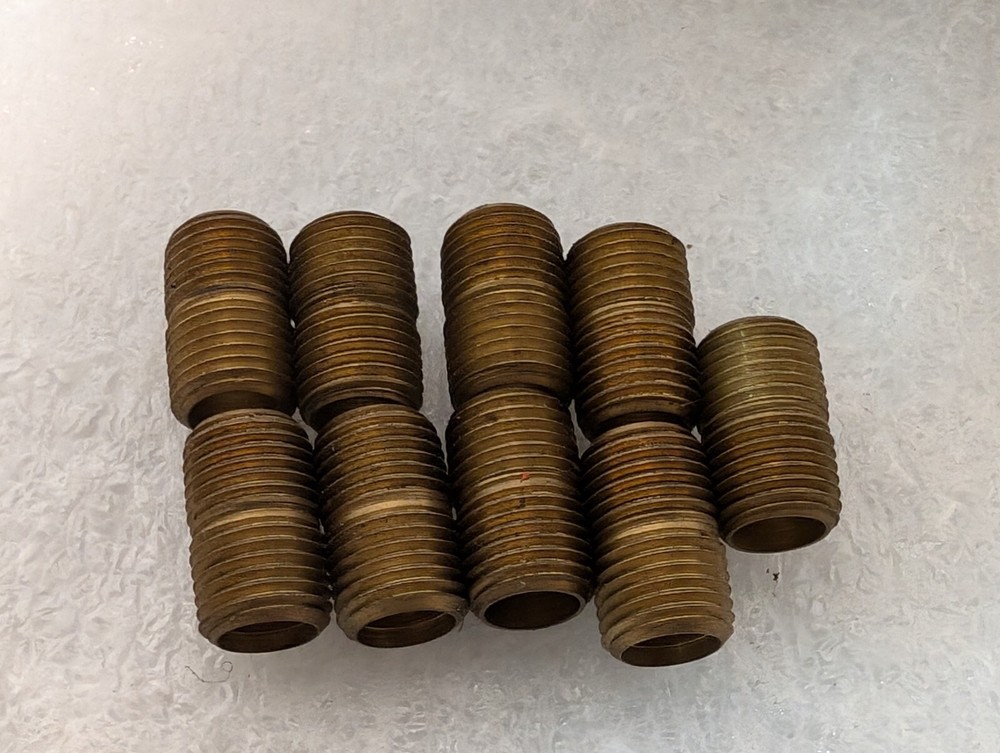 9 Pieces Brass Nipples, 1" Long