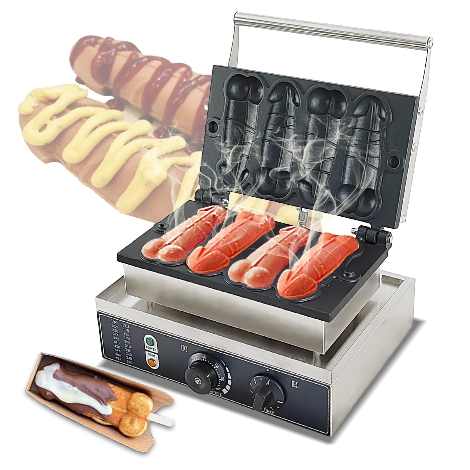 Kolice Commercial Waffle Machine Waffle Iron sticks Maker-Strange Shape,4 Sticks