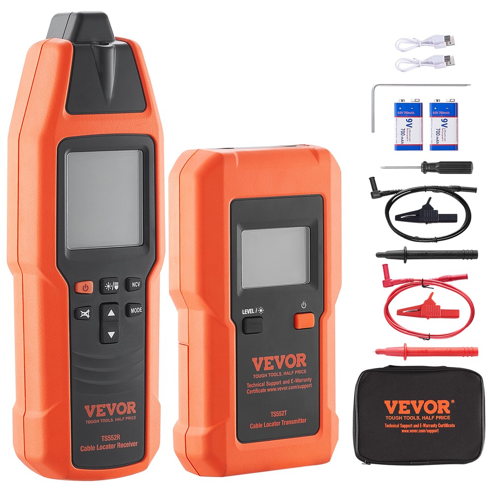 VEVOR Underground Cable Locator 8.5FT Max. Detection Depth Wire Break Detector