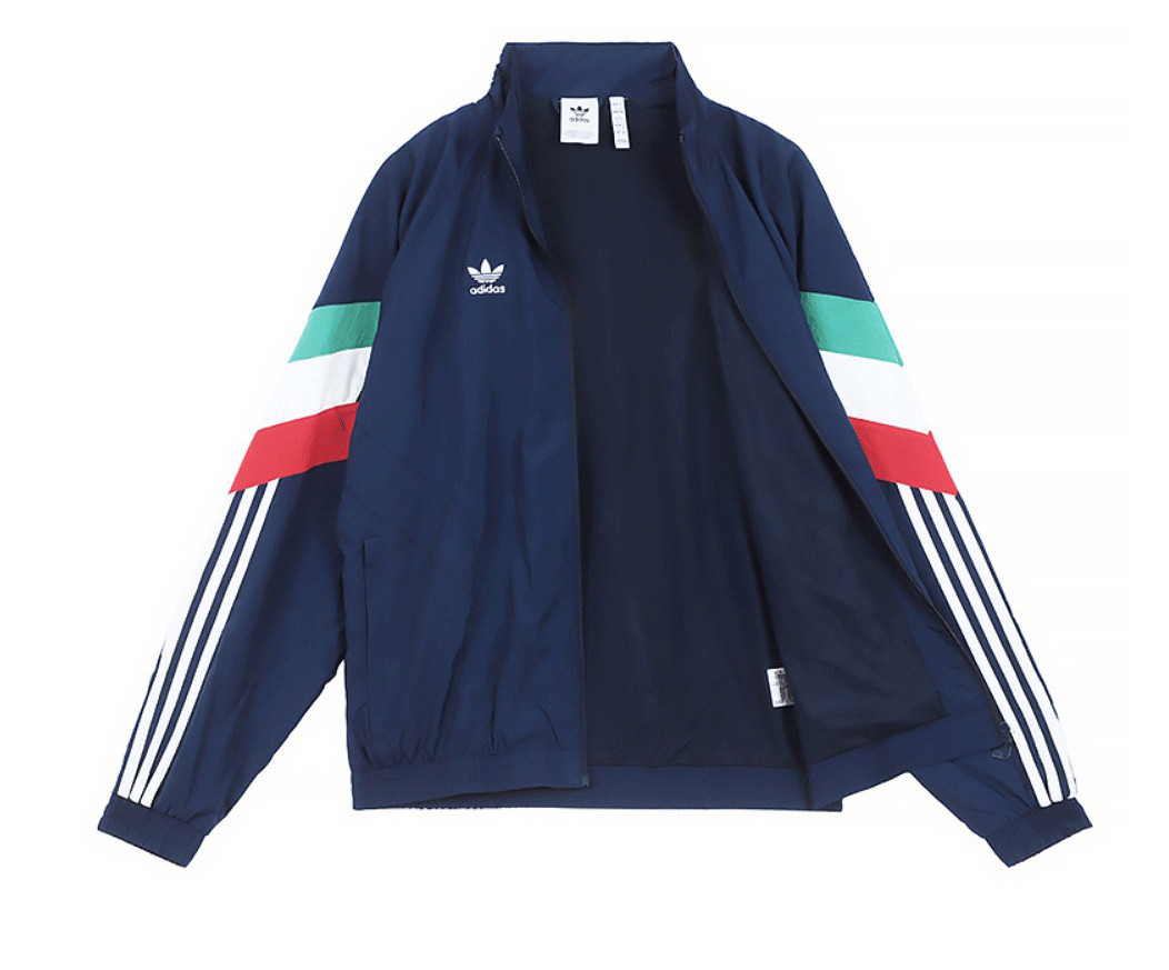 adidas Italy Originals Track Top Woven Track Jacket Retro Blue Classic Men Size