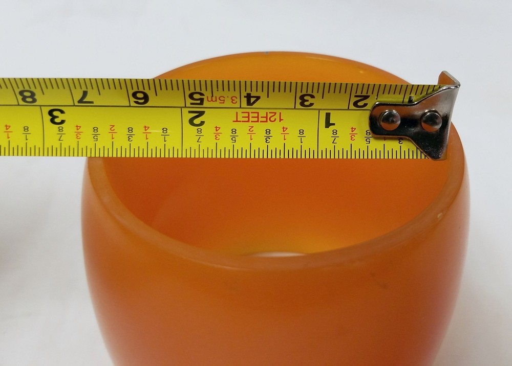 Large Antique Bakelite Cuff Bracelet ORANGE