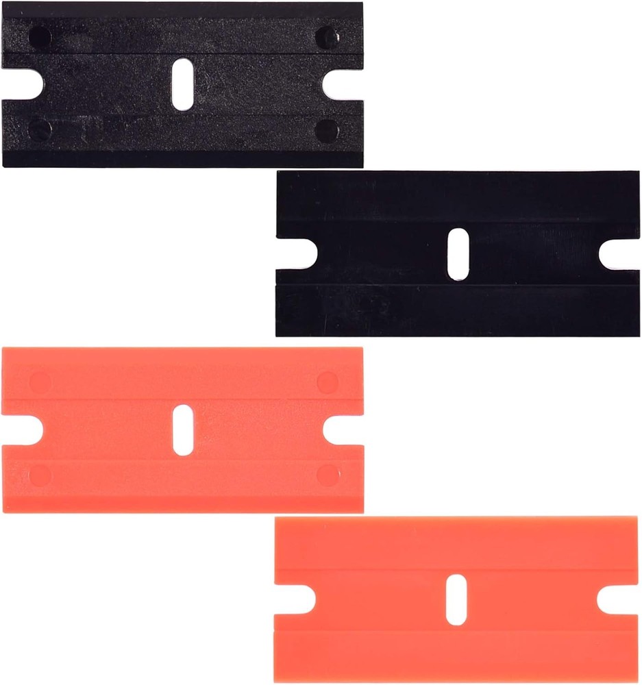 2pcs 1.5” Plastic Razor Scraper with Comfort Handle, Multipurpose Double Edge