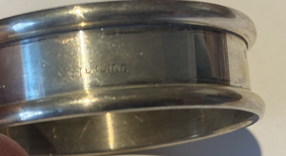 Vintage Sterling Silver Napkin Ring Engraved
