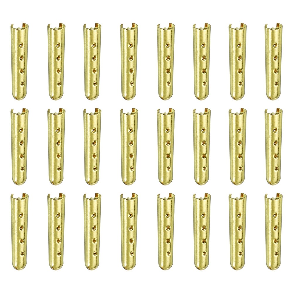 24Pcs 23mm Open Lace Tips, Golden