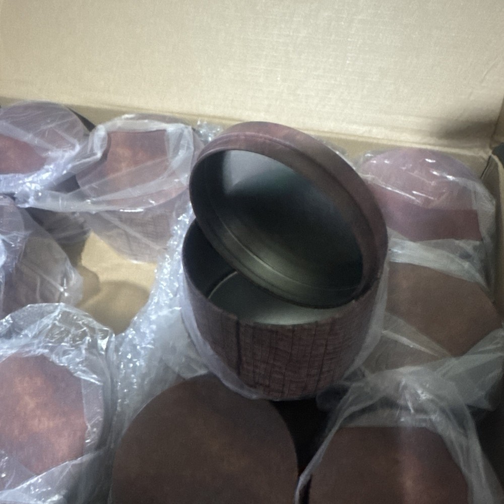 Candle Jars 12pcs 8oz Maple Leaf Pattern Red Wood Grain Empty Candle Can Box Set