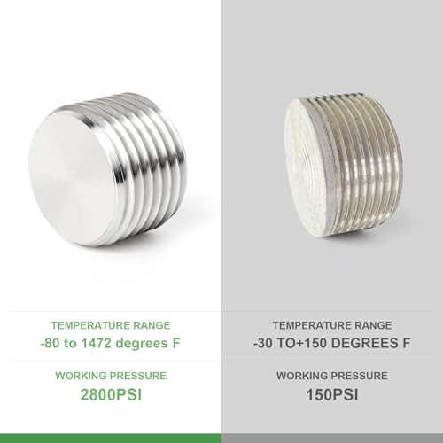 20PCS 304 Stainless Steel Socket Pipe Plug 3/8" MNPT-20Pcs Internal Hex Thread