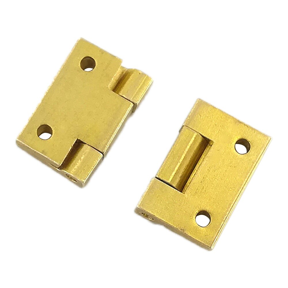 2Pcs Brass Hinges Mini Solid Folding Butt Hinges DIY Craft Accessories 19*12.5mm