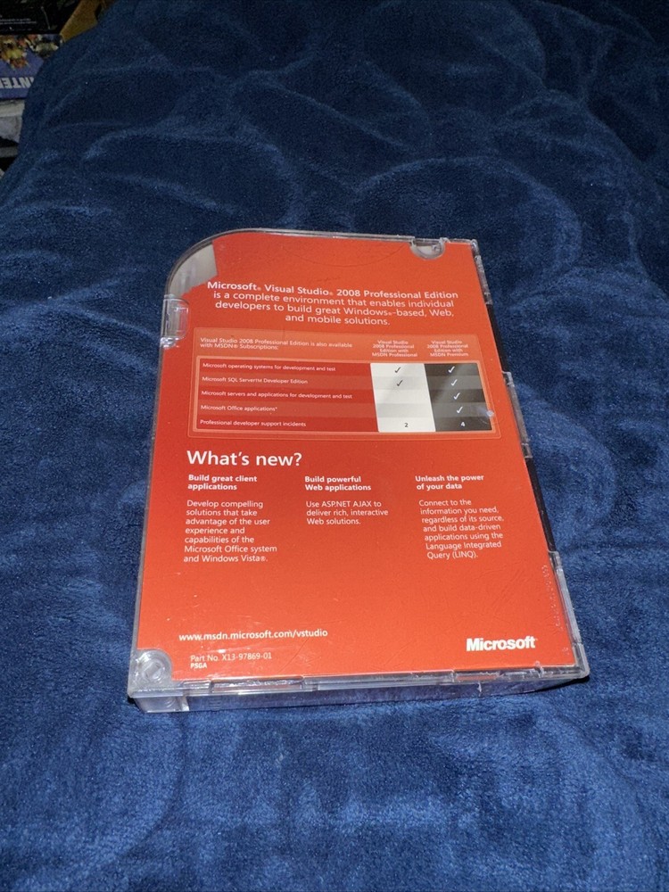 Microsoft Visual Studio 2008 Professional, SKU C5E-00245 + SQL Server 2005 w/key