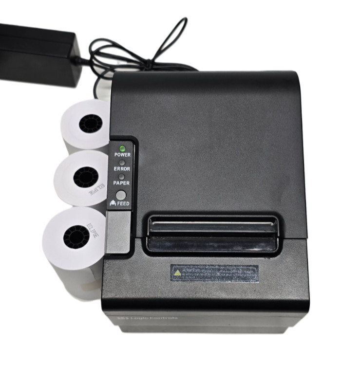 Logic Controls LR2000E Thermal Printer W/3 rolls - USB typeB - Ethernet cable