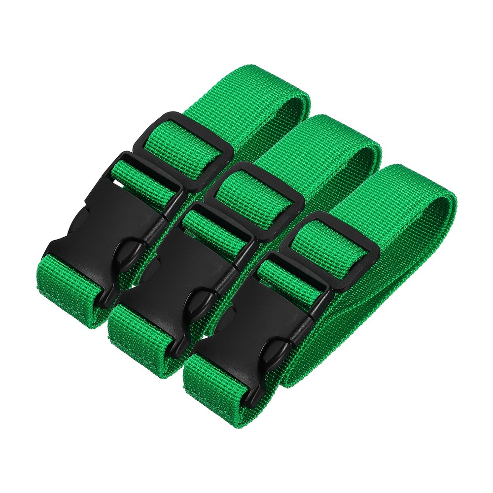 3pcs 1" x 2ft Utility Straps with Quick Release Buckle Adjustable, Green